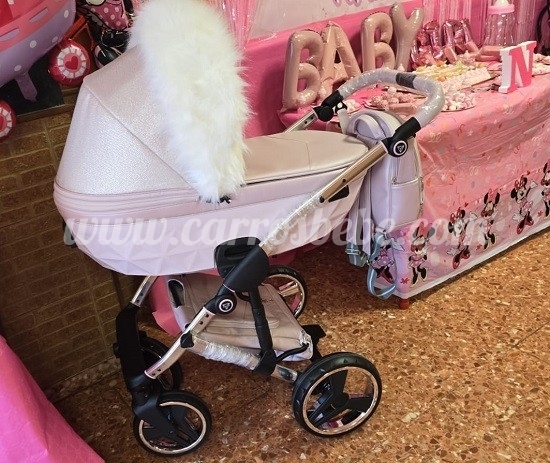carro bebe junama rosa purpurina.