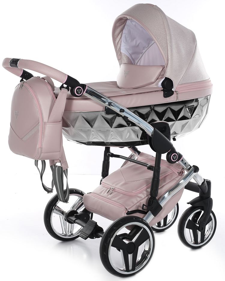 01 pink + silver + silver carrycot